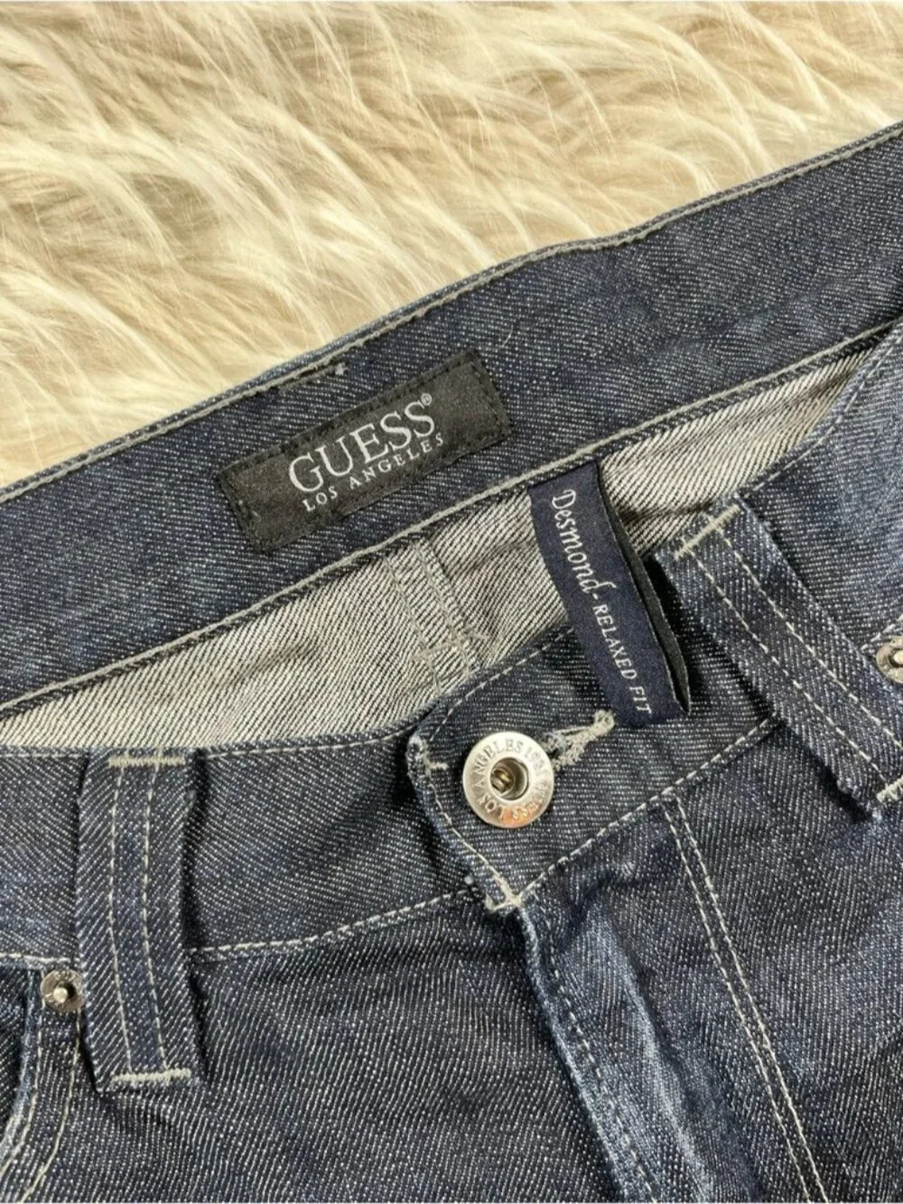 Guess Desmond Jeans Men's 34x32 Mid Rise Relaxed Fit Dark Wash